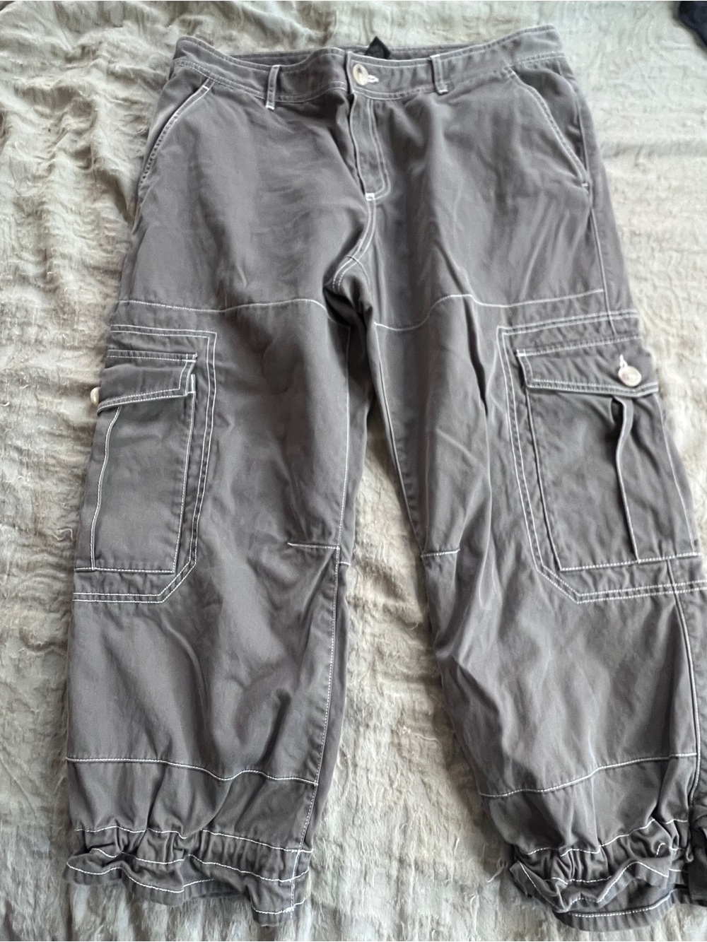 Banana Republic 90’s Grunge Utility Skater Cargo Khaki Baggy Capri Pants Sz 14